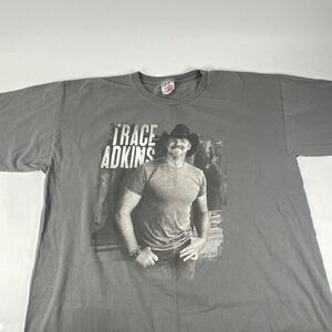 Trace Adkins T Shirt Mens XL Tour 2014 Dual Sided Made‎ in USA GRAY